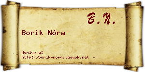 Borik Nóra névjegykártya