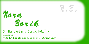 nora borik business card